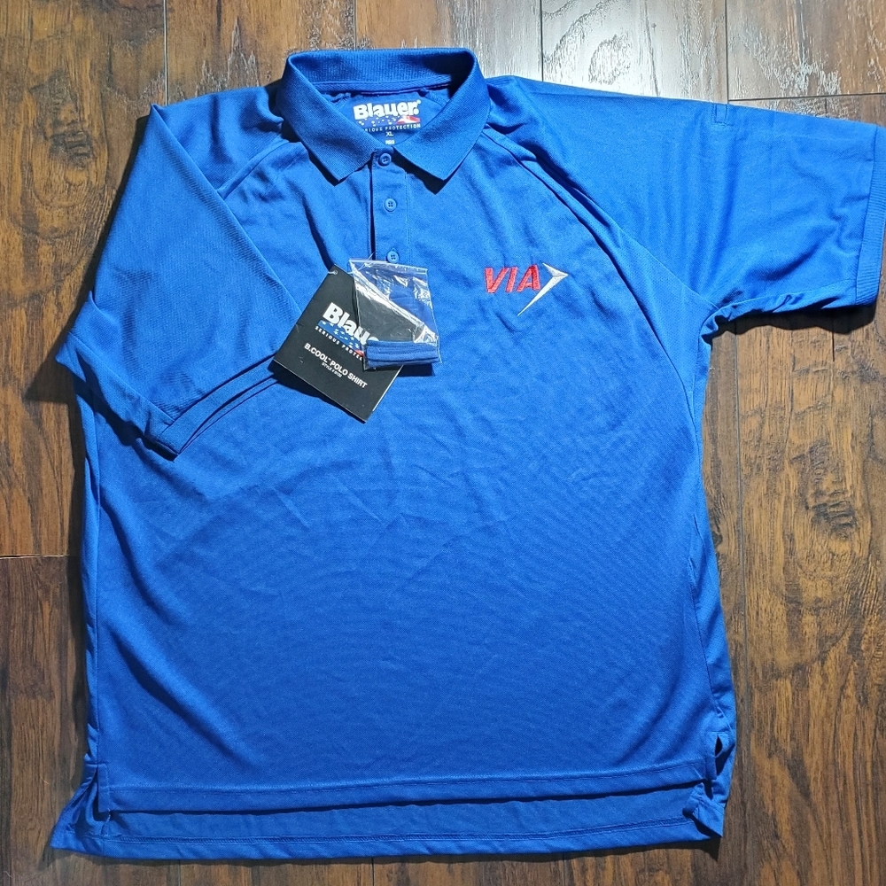 Blauer Polo T-Shirt Royal blue sz XL with VIA logo NWT